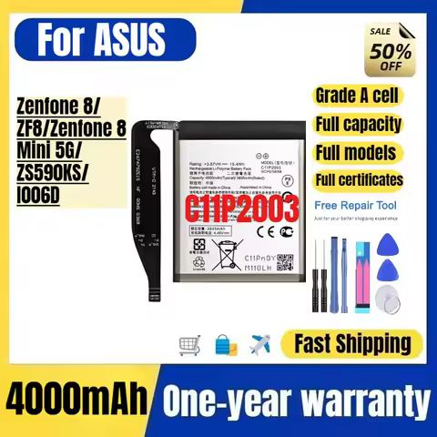 C11P2003 for ASUS Zenfone 8/ZF8/Zenfone 8 Mini 5G/ZS590KS/I006D Phone Battery High Quality High Capa
