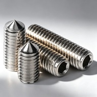 304 Stainless Steel Pointed Tightening Screw Hexagon Socket Hexagon Headless Screw M2/M2.5/M3/M4/M5/