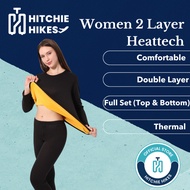 Hitchie 1Set Double Layer Woman Winter Sweater Heattech Korean Style Inner Baju Sejuk Fleece Thermal