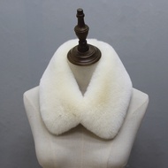 Faux rex rabbit fur collar for men and women, suitable for square-collar down jackets, fur collared 