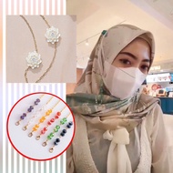 Zero-Mask Glasses Chain Hijab Flower Mask Chain Extender - mask chain for hijab 2 in 1(Ready stock)