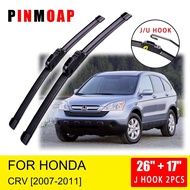 For Honda CRV 2007 2008 2009 2010 2011 Front Wiper Blades Brushes Cutter Accessories   U J Hook