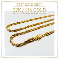 22k / 916 gold solid rope necklace by Best Gold Shop
