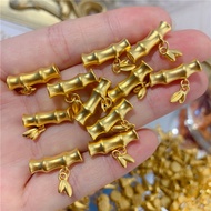 Diy charm gold 916 Bamboo Bamboo Small Leaf Elbow Bracelet Bracelet Pendant High Transfer Beads emas