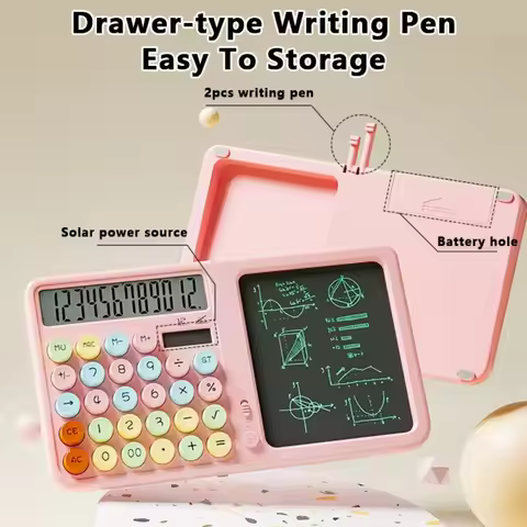 12-Digit Solar Calculator Dual Power Supply Large LCD Display Standard Function Calculator With LCD 