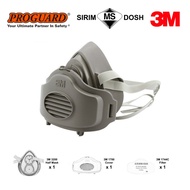3M 3200 Half Face Respirator 3311k55 Organic Vapors Single Filter 3M-1700 1744C Particulate Dust Mas