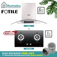 FOTILE Special Duo Package EH13 Chimney Cooker Hood + GHG78211 Built-In Gas Cooker Hob [FREE Ducting Hose &amp; Cap]