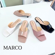 MARCO Brand Fashion Shoes Model A1095 Square Toe Flat Shiny Leather