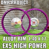 ALLOY RIM EX5 / HIGH POWER COMPLETE SET (SIAP SENTAR)140 X 17 WITH BEARING&BUSH ALLOY RIM STRONGER