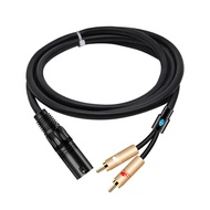 GOLLEY LION XLR ถึง2 RCA Y Splitter Patch Cable Unbalanced Dual RCA Male To XLR Male Stereo Audio In