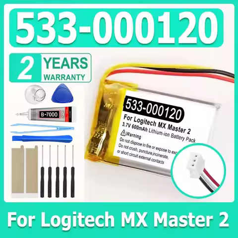 600mAh 533-000120 Replacement Battery For Logitech MX Master 2 3 2s MX Anywhere 2 2S MX ERGO M-RO052