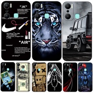 Case For infinix HOT 20i Silicon Phone Cover black tpu case Black pattern car tiger money dollar fun