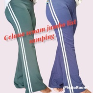 Jumbo gym pants/2 line pants/cutbray pants A08Q
