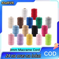 Macrame Rope Cord 3mm DIY Rope CordColored Macrame Cotton Rope / Colored Cotton Cord