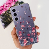 เคสสำหรับ Samsung Galaxy S24 FE เคสโทรศัพท์ TPU แบบน่มซิลิโคนใสพิมพ์ลาย SM-S721B มีสไตล์สำหรับ Samsu