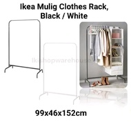 Ikea Mulig Clothes Rack, White & Black / Ampaian Baju / 99x46x152cm