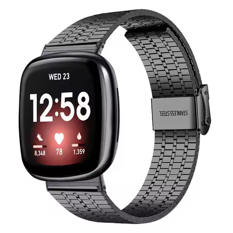 New Mesh Band For Fitbit Versa 4/3 Women Men Stainless Steel Metal Watch Strap Loop For Fitbit Sense