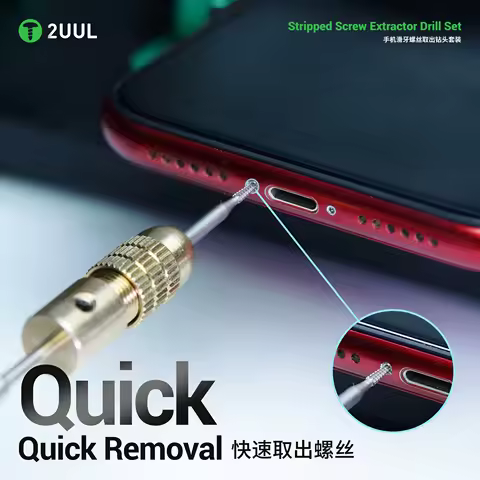 2UUL Stripped Screw Extractor Drill Set Carbide Mobile Phone Repair Tool Kit Easy Removal SD90