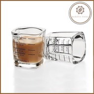 Square glass espresso measuring cup 60ml | Barista Tools