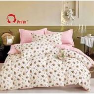 Homeliving 7 in 1 Bed Sheet/Cadar Fitted with Comforter (King/Queen Size) Bedsheet Set with Comforte