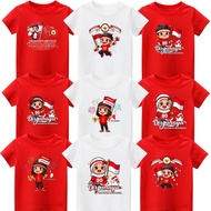MERAH Latest 17 August 2025 Children's T-shirts, 17 August boys' clothes, 17 August girls' T-shirts,