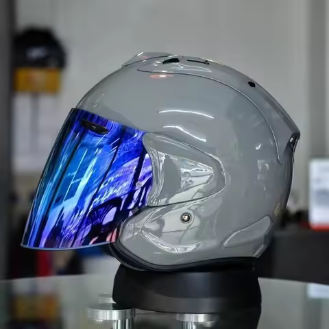 3/4 Open Face Helmet VZ-RAM Motorcycle Helmet Bright Gray Summer Jet Scooter Motobike Half Helmets C