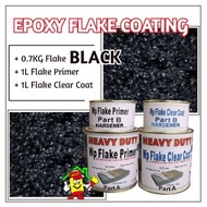 BLACK FLAKE • Epoxy Flake Coating Set • Refurnishing Floor • No Hacking • Waterproofing