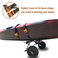 [ Kayak Cart, Canoe Carrier Trolley with Solid Tires Aluminum Tube, Kayak Trailer for Float Mats/ Bo