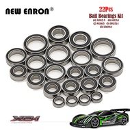 22Pc Chrome Steel Complete Ball Bearing Kit Black Rubber Sealed Pre-Greased For RC Car Traxxas 1/7 X