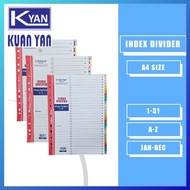 A4 Index Divider Suitable For Ring File / Months / Alphabet / Numbering