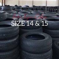 NEW Used Tayar Second Size 14 15 Terpakai Tyre Tire Ready Stock 175 185 195 205 215 225 50 55 60 65 70