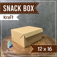 ( 50 Lembar ) Dus Kue - Box Snack 12x12 12x14 12X16 cm Kraft Polos Coklat Premium - Box Kue - Dus Sn