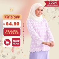 Zoe Arissa Baju Kurung Kedah Opah Sulam Kurung Raya 2024 KAFEEYA KURUNG Sulam embroidery floral satin silk new