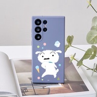 蠟筆小新舞動小白純色矽膠SAMSUNG手機殼