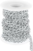 QUARKZMAN 16.4 Feet Aluminium Link Chain, Link Cable Chain, Oval Plated Chain in Wholesale Packaging