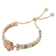 純銀八心八箭鋯石雙併手鍊 - 茶花(金色)