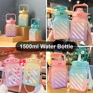 1500ml sport water bottle free straw + strap Air Bottle water cup Cute Sweet 1.5L tumbler large volu