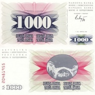 Bosnia 1000 Dinara 1992 UNC condition
