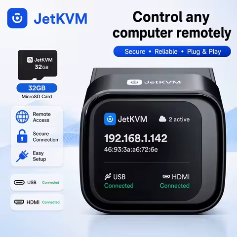 JetKVM IP KVM Open Source HDMI USB Remote Access Device KVM Over IP Remote Management for Windows Ma