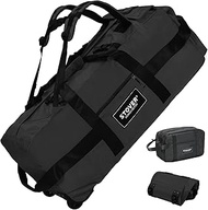 45/80/100L Rolling Duffel Bag with Wheels, Large Durable Travel Duffle with Toiletry Bag, Heavy Duty
