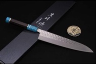 🇯🇵 [日本] 黑崎優 ❤新❤ 綠松石 黑檀三銀捲 閃光系列 牛刀 SG2粉末鋼 240mm 日本高級廚刀 火鍋燒肉 切牛肉 牛扒 和牛 必備之選