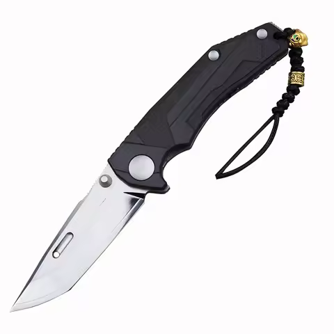 EDC Pocket Folding Knife with ZDP189 Steel Blade TC Titanium Alloy and Carbon Fibre, Outdoor Surviva
