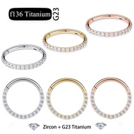F136 Piercing Hoop for Cartilage Helix Rook Titanium Nose Rings 16G Hinged Segment Ear Cartilage Tra