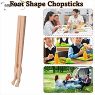 AOPHEKM 1pair Foot Shape Chopsticks, 22cm With Straw Toe-Shaped Chopsticks, Funny Easy-to-Use Lightw