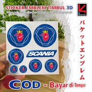 SCANIA EMBLEM RAISED MOTORCYCLE STICKER 3D PACKAGE FLEXIBLE RAISED EMBLEM