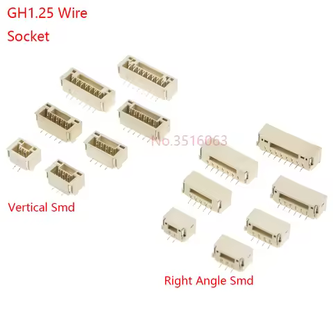 10PCS GH1.25 GH 1.25 1.25mm With lock Connector Socket Pin Header Vertical Horizontal/Right Angle Sm