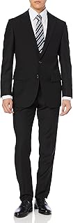 Takaku 110013423200210 Men's Suit, Formal, Super Black, Waist Adjuster, Made in Japan, 100% Wool, 2 