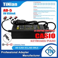 9V 850mA AD-5 ADR-9 Adapter for CASIO WK-110 WK-200 WK-210 CA-301 CA-401 CT-370 ToneBank Keyboard Pi