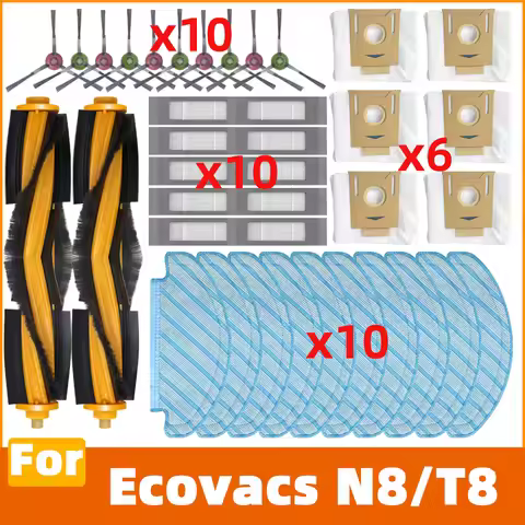 Fit For Ecovacs Deebot N8/T8/T5/N8 Pro/N10 Plus Main Brush Side Brush HEPA Filter Mop Dust Bag Robot