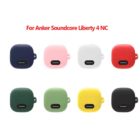 For Anker Soundcore Liberty 4 NC Solid Color Silicone Soft Case Soundcore Liberty 4 NC Shockproof Co